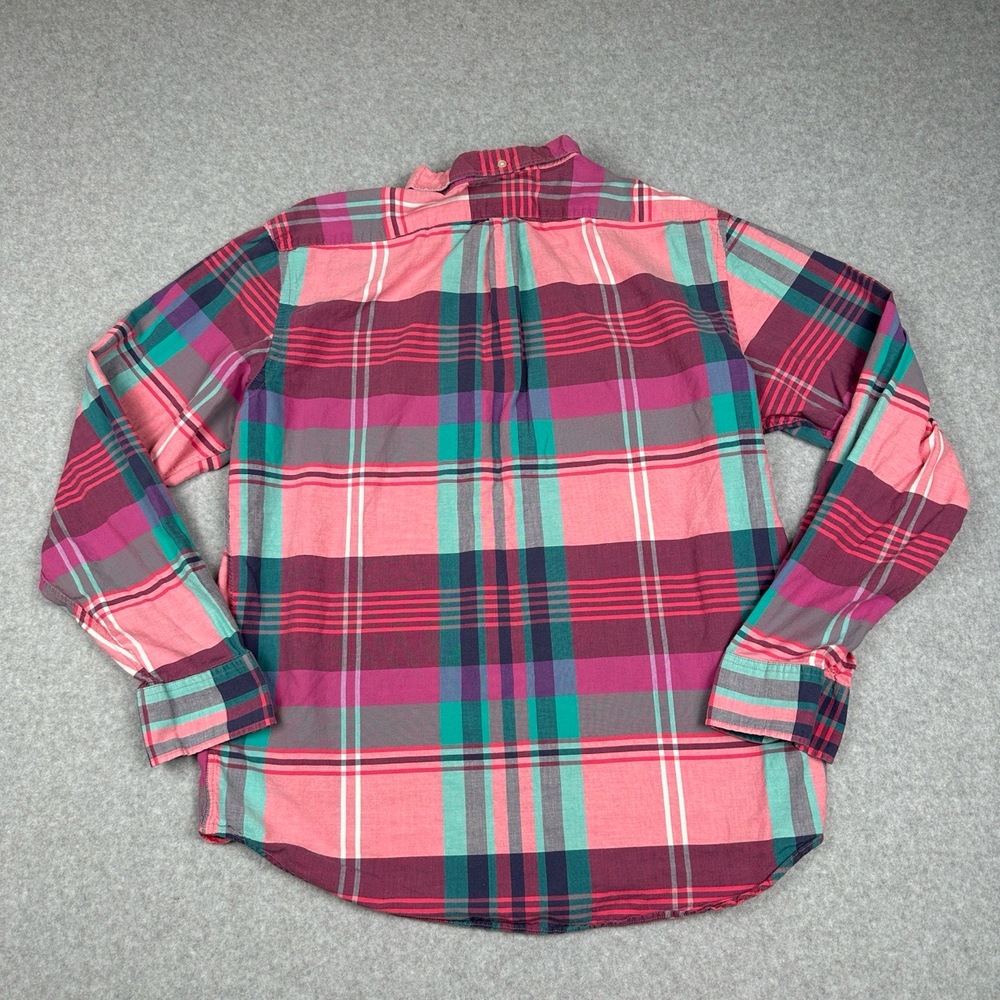 Old Navy Shirt Mens XL Pink Plaid Slim Fit Button Down Long Sleeve Casual - Picture 7 of 8
